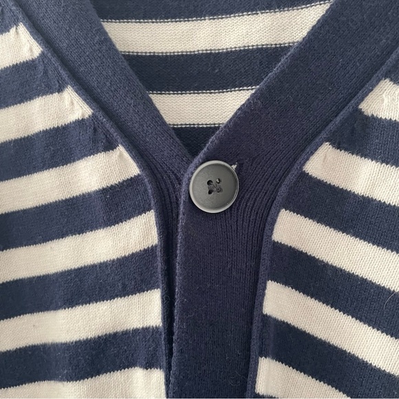 Comme Des Garcons Play Red Heart Stripped Knit Sweater Blue - Picture 4 of 8